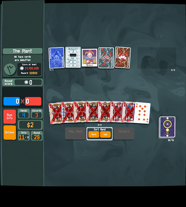 screenshot of a failed balatro run at 1am